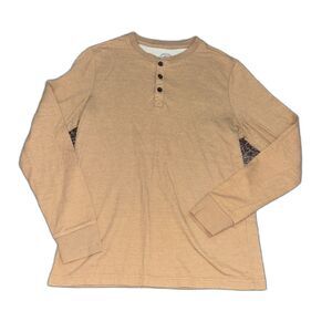 Men St John's Bay Long Sleeve Henley Shirt Size Small